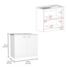 Tuhome Napoles Utility Sink With Cabinet, Double Door, One Shelf, White MIB5361